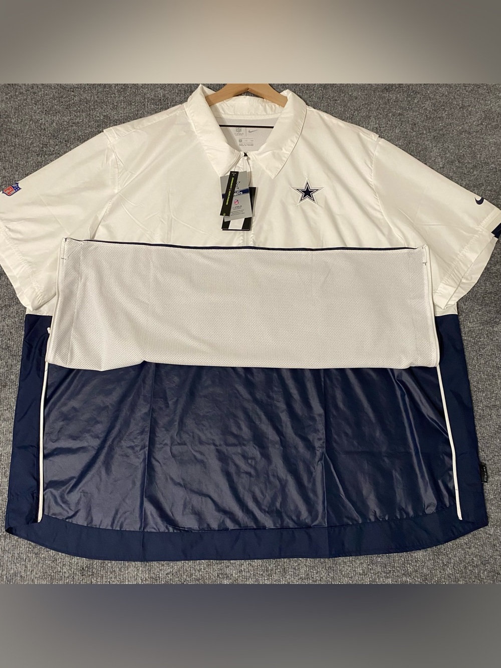 Nike On Field Dallas Cowboys Coaches 1/2 Zip Windbreaker Mens 4XL NWT - Picture 6 of 13